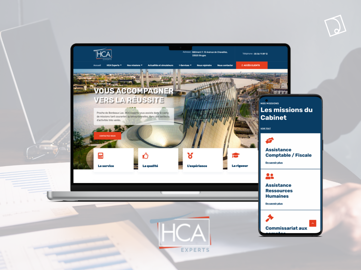 Illustration du projet Création du site vitrine de HCA Experts un cabinet comptable