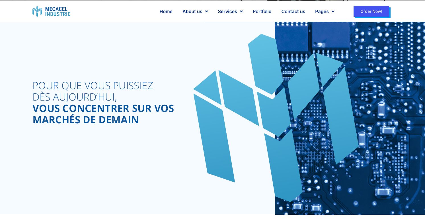 Illustration du projet Site internet institutionnel pour MECACEL INDUSTRIE