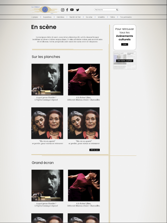 Illustration du projet Site média culturel La Perle Paris