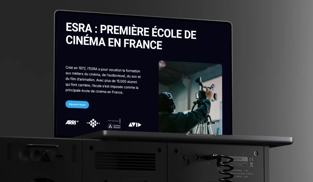 Illustration du projet Refonte stratégique du site web de l’ESRA, école de cinéma n°1 en France