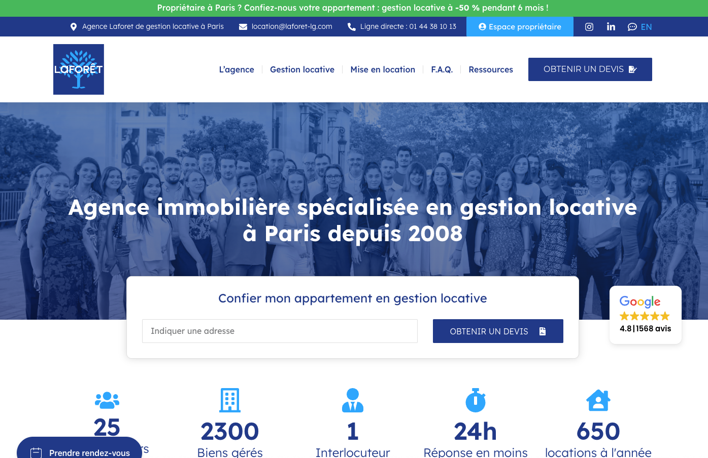 Illustration du projet Site internet / SEO de Laforêt LG