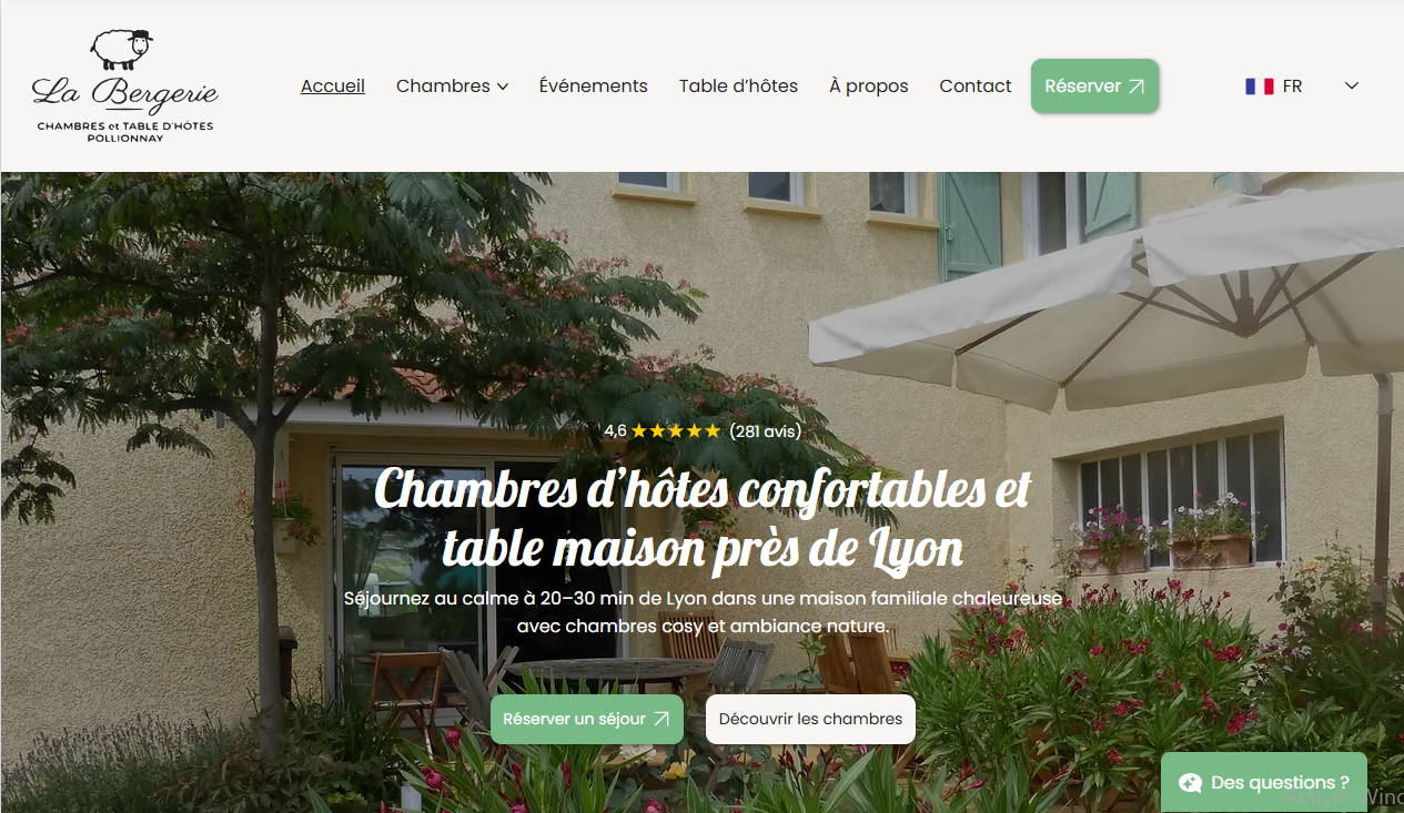 Illustration du projet Refonte du site vitrine de La Bergerie