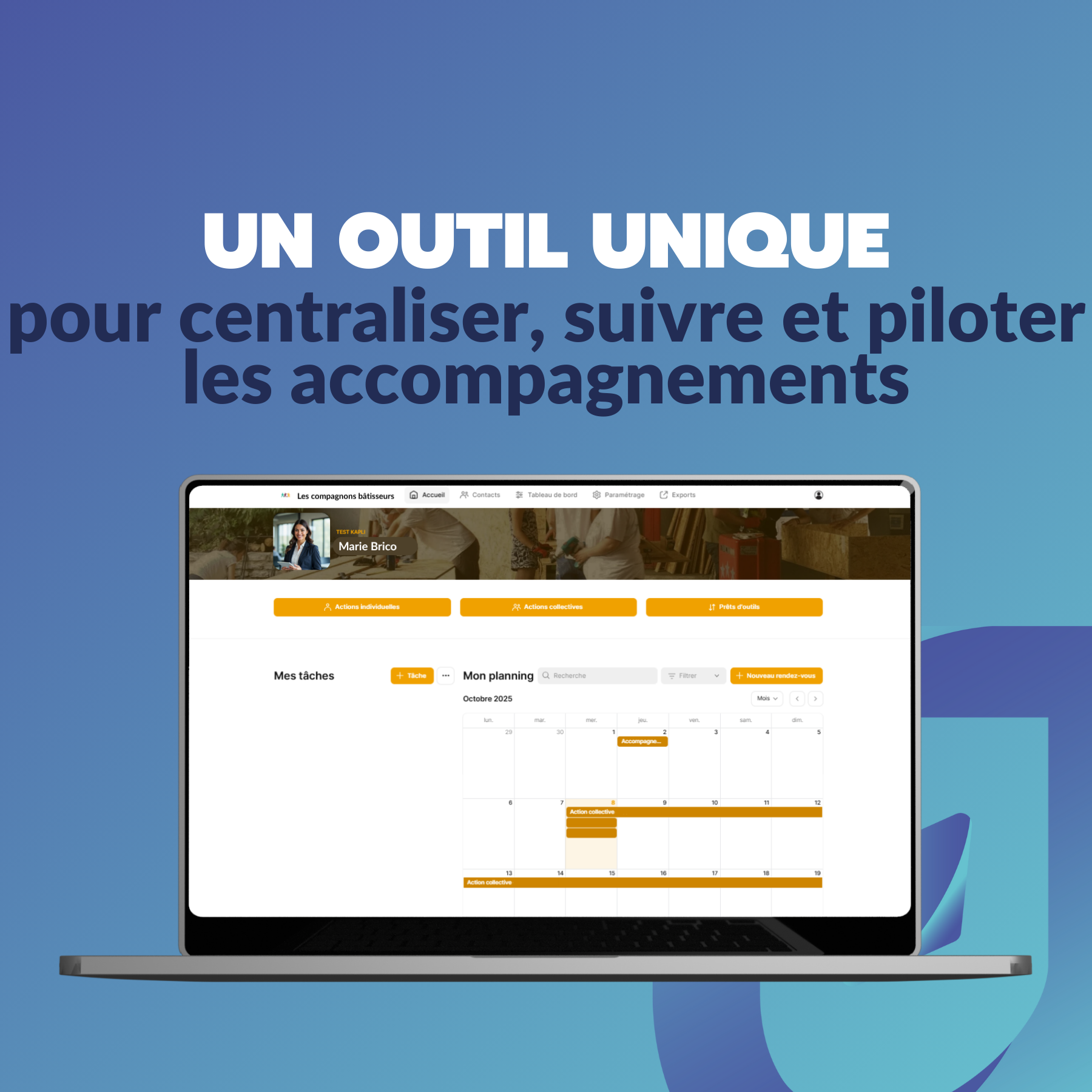 Illustration du projet Les Compagnons Bâtisseurs : centraliser la gestion pour mieux accompagner