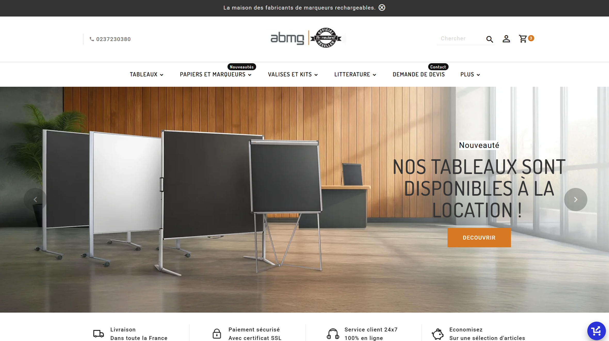 Illustration du projet Location et vente de tableaux et matériel d'animation visuelle en ligne