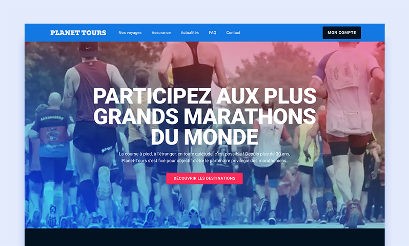 Illustration du projet Un nouveau site performant, moderne et multilingue pour Planet Tours