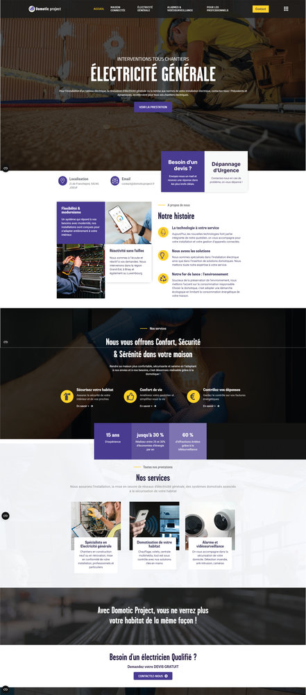 Illustration du projet Conception Vitrine Site Web Electricien