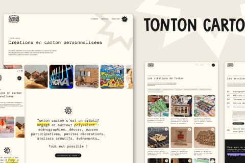 Illustration du projet Direction artistique et conception site Web pour Tonton Carton