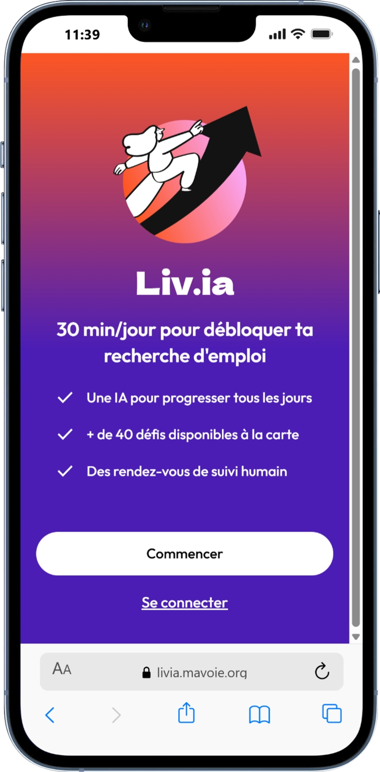 Illustration du projet Redonner confiance aux jeunes avec un coach IA : Liv.ia, le “Duolingo de l’emploi”
