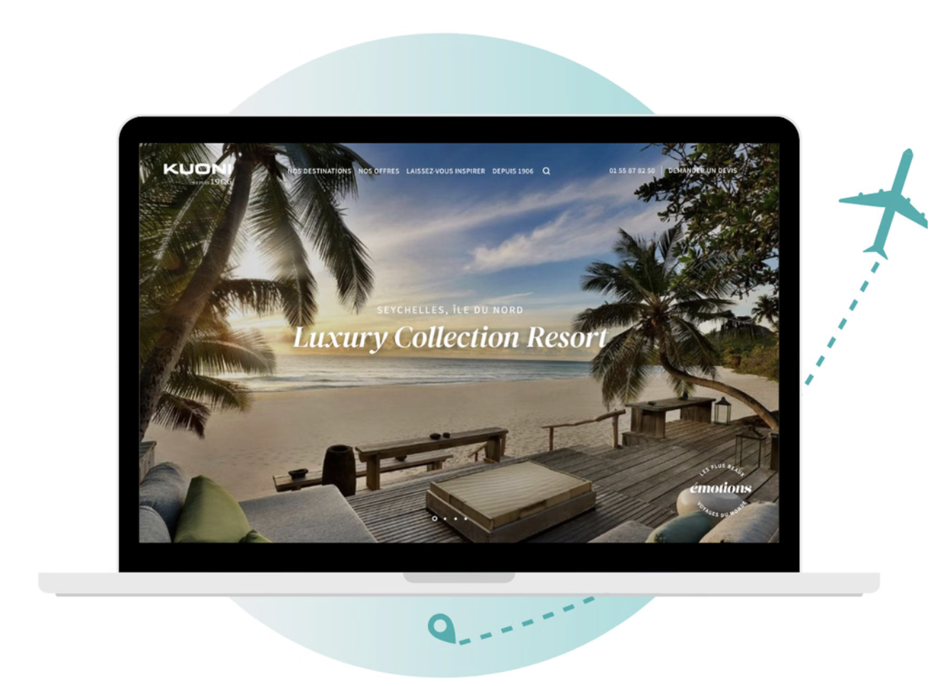 Illustration du projet UX UI du voyagiste haut de gamme : Émotions