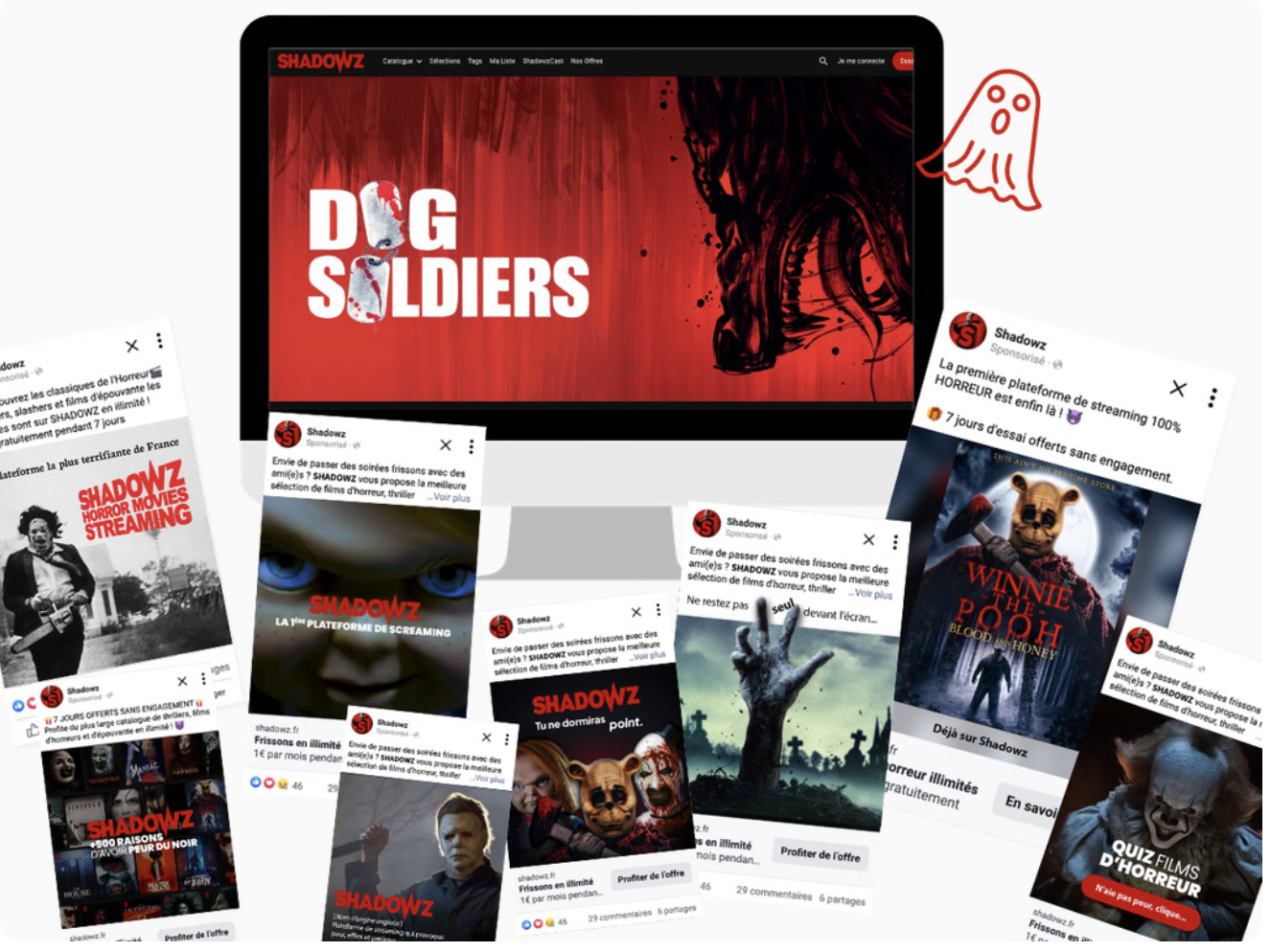 Illustration du projet Campagne social Ads pour chaîne VOD streaming