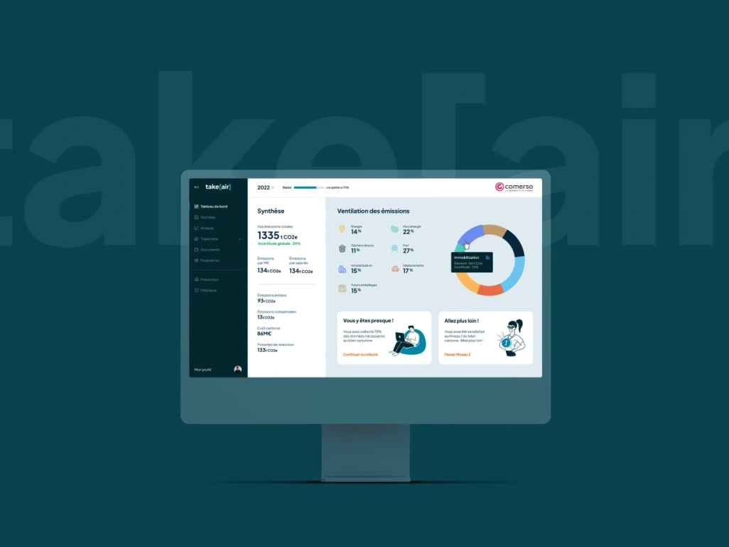 Illustration du projet Mesurer l'empreinte carbone des entreprises.