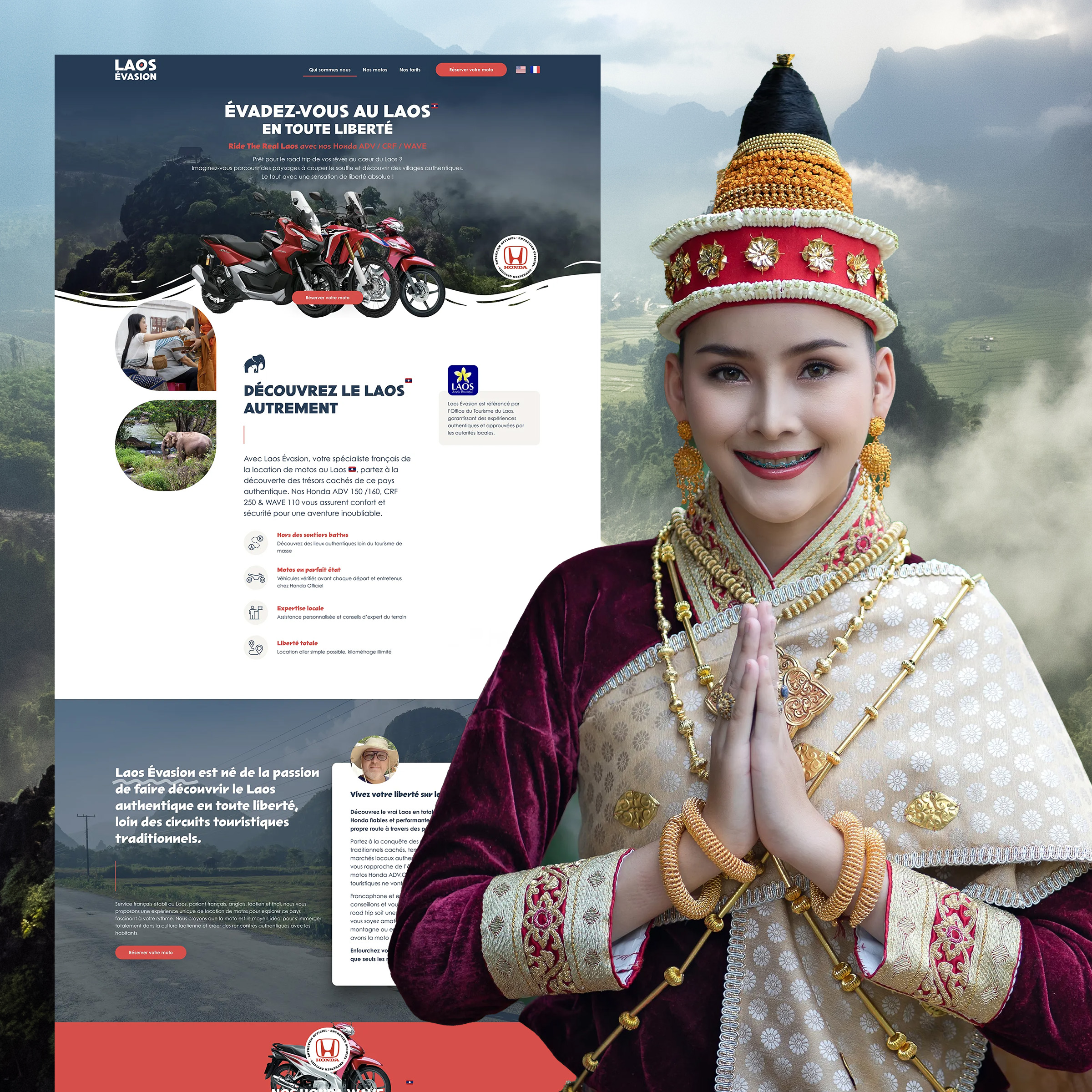 Illustration du projet Site Internet Laos Évasion - WordPress Elementor