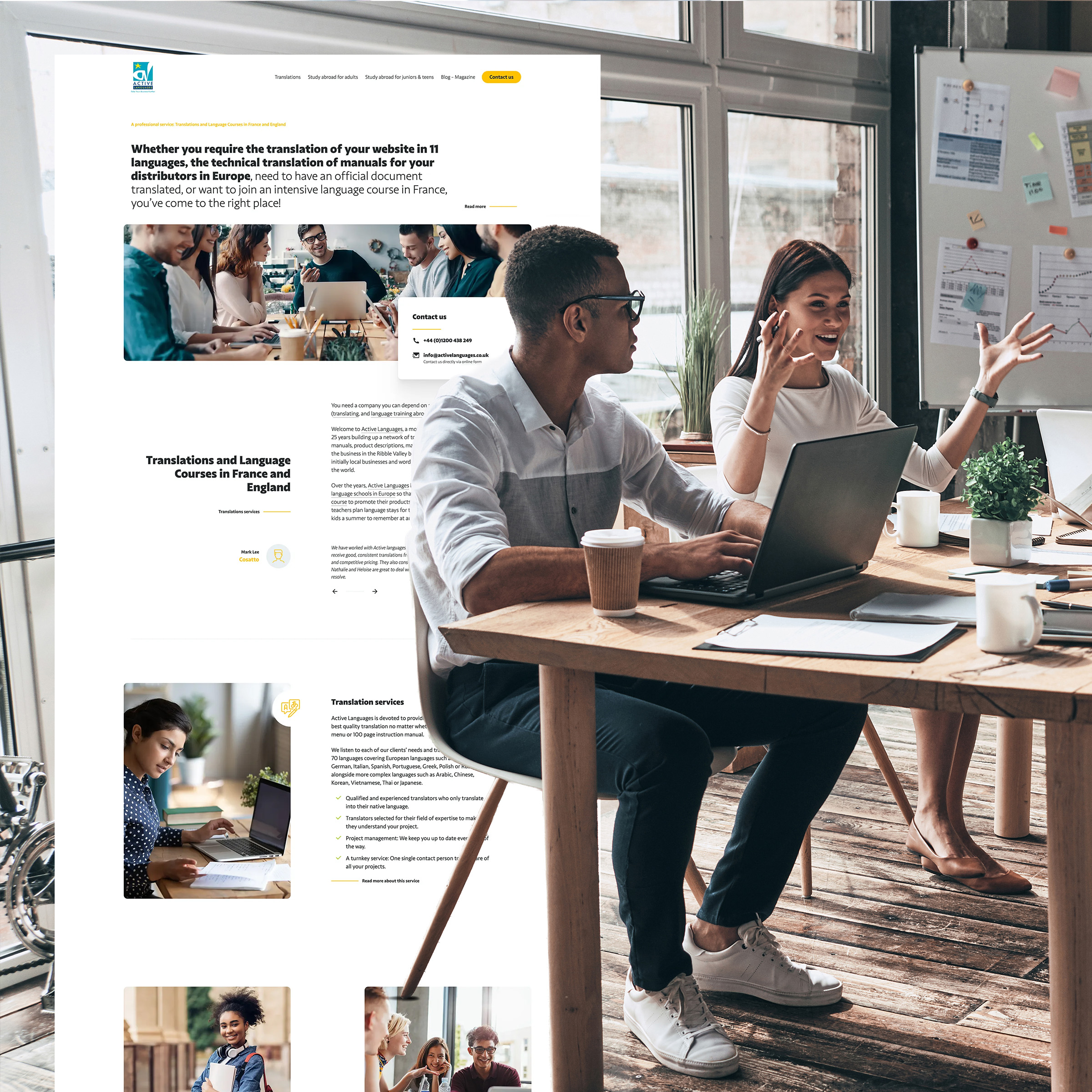 Illustration du projet Refonte site Internet Active Languages - WordPress