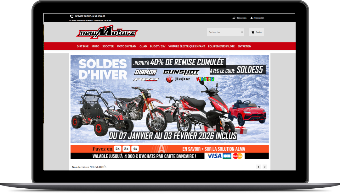 Illustration du projet Magento 2 • E-commerce Moto