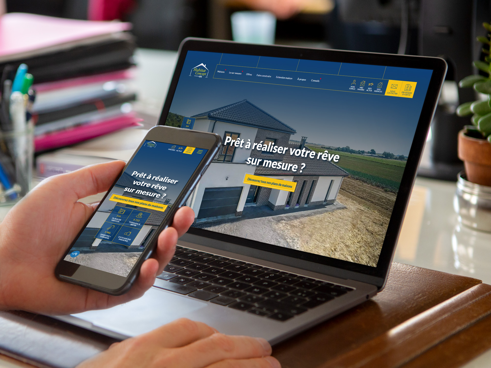 Illustration du projet Site web de présentation et offres Habitat Concept
