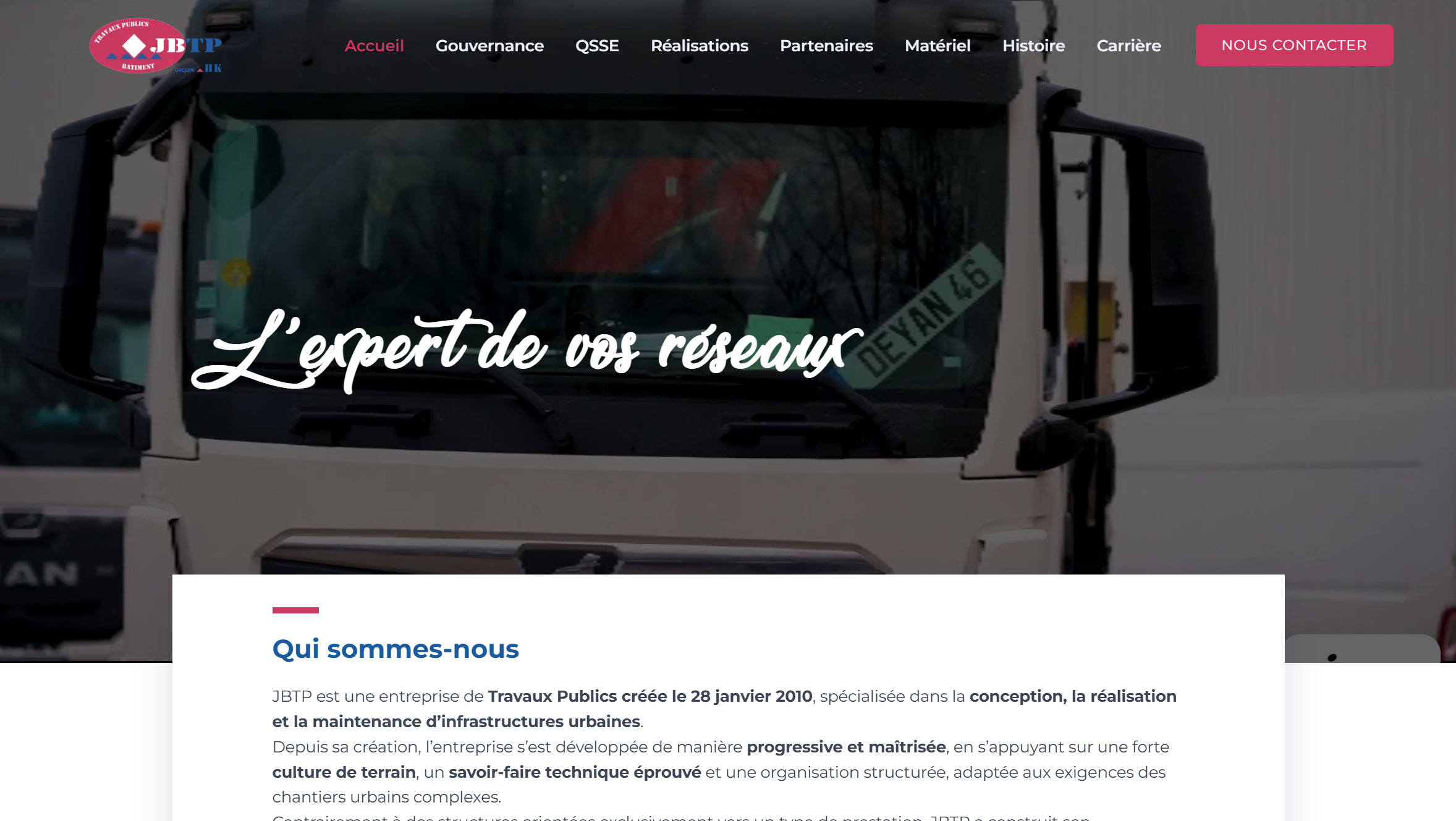 Illustration du projet Présentation de l'entreprise JBTP