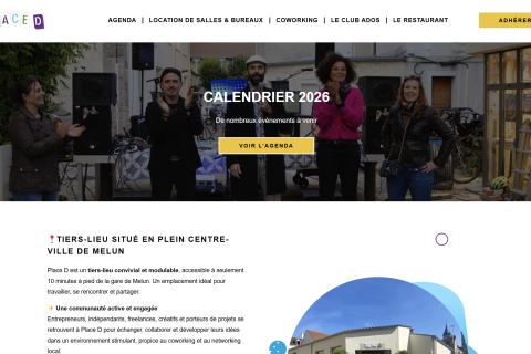 Illustration du projet Site internet vitrine et services pour le tiers-lieu Place D à Melun