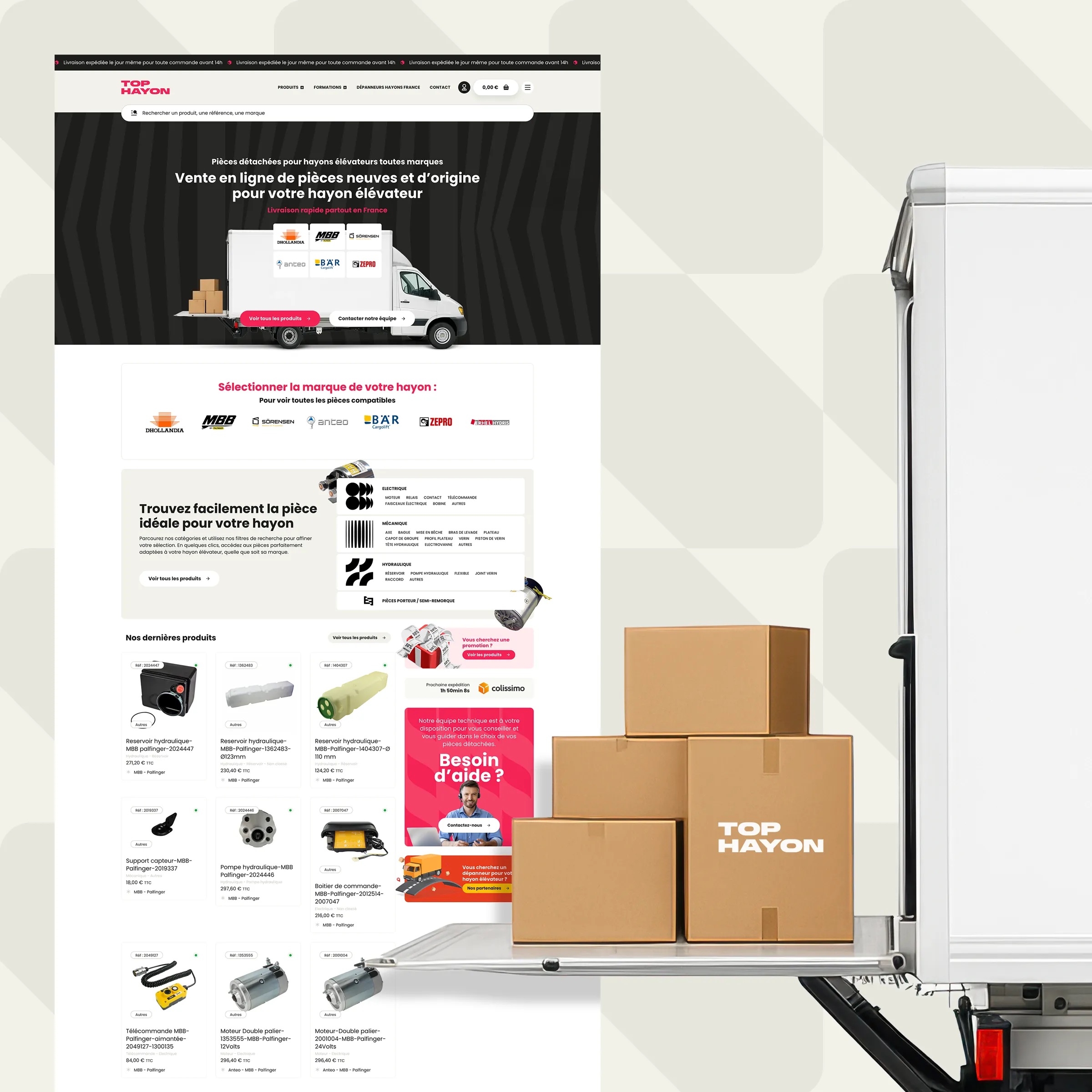 Illustration du projet Site Internet Top Hayon - WordPress WooCommerce Elementor