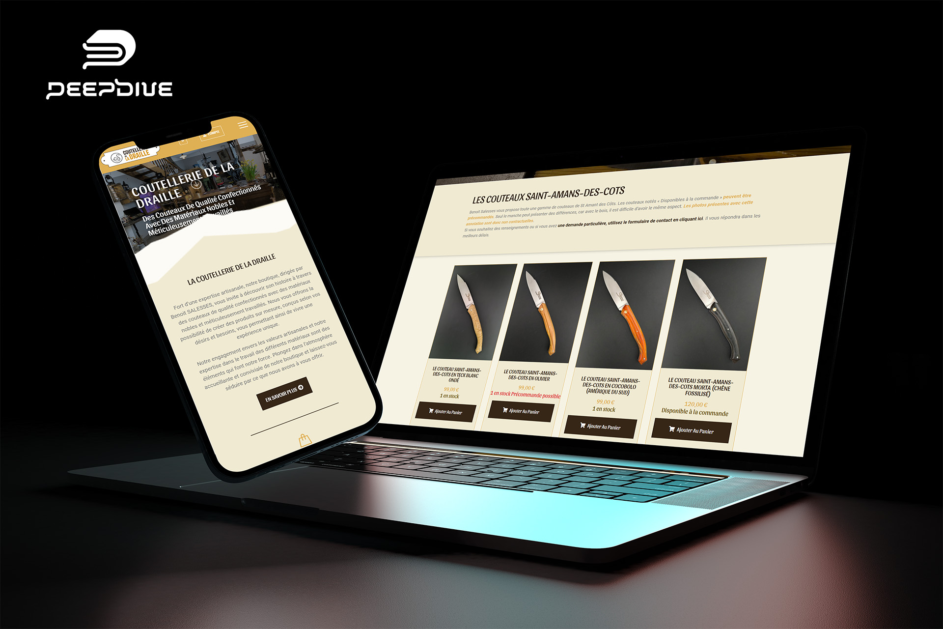 Illustration du projet Passage au e-commerce pour La Coutellerie de la Draille avec DeepDive