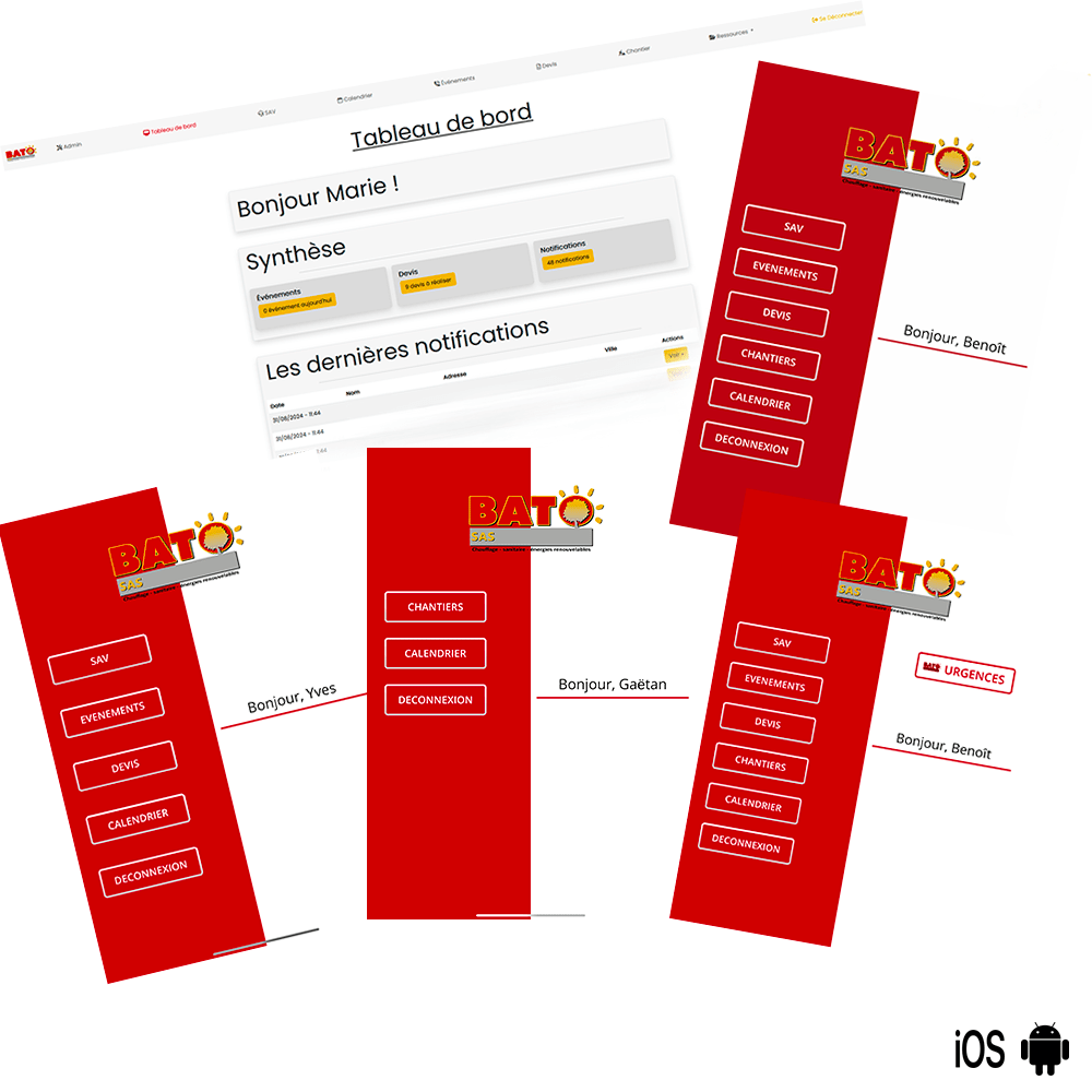 Illustration du projet SaaS sur mesure : Gestion de processus métiers du bâtiment