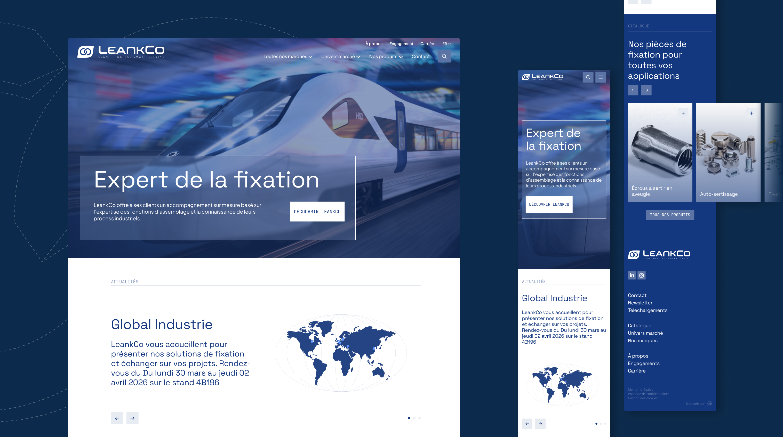 Illustration du projet Création du site corporate de LeankCo, groupe industriel international