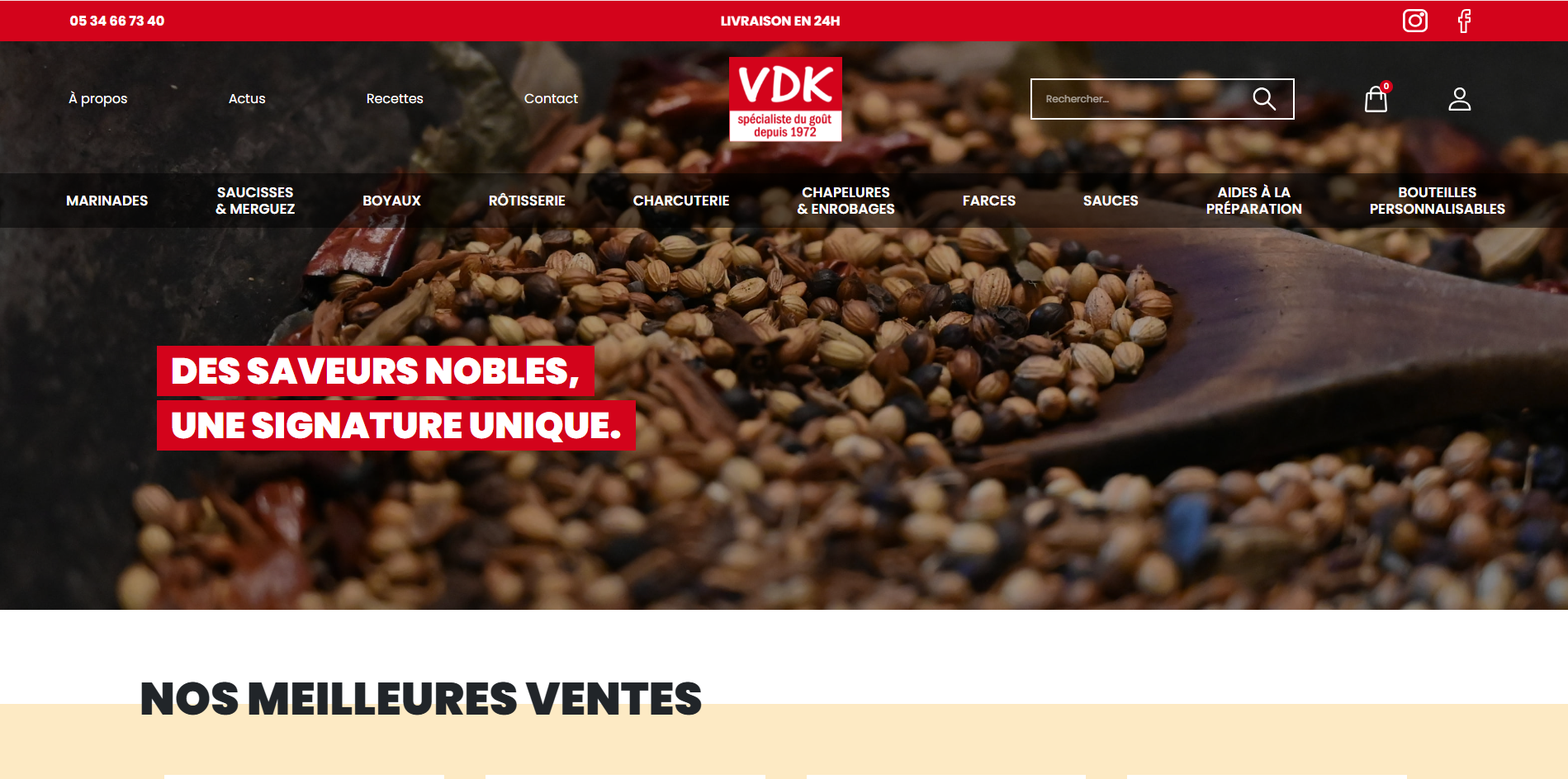 Illustration du projet Refonte & migration site e-commerce Prestashop - VDK Epices