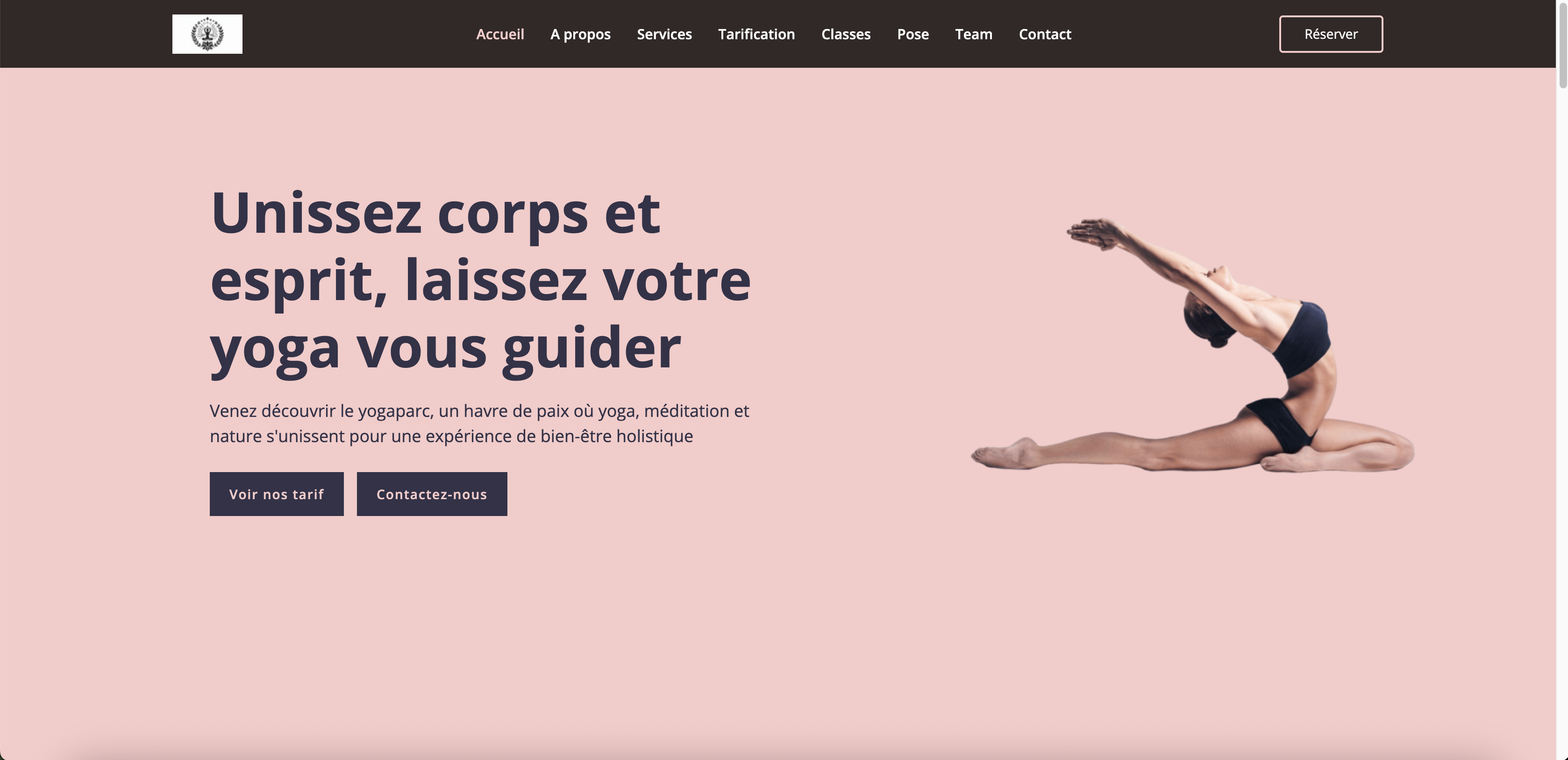 Illustration du projet Développement site tourné yoga