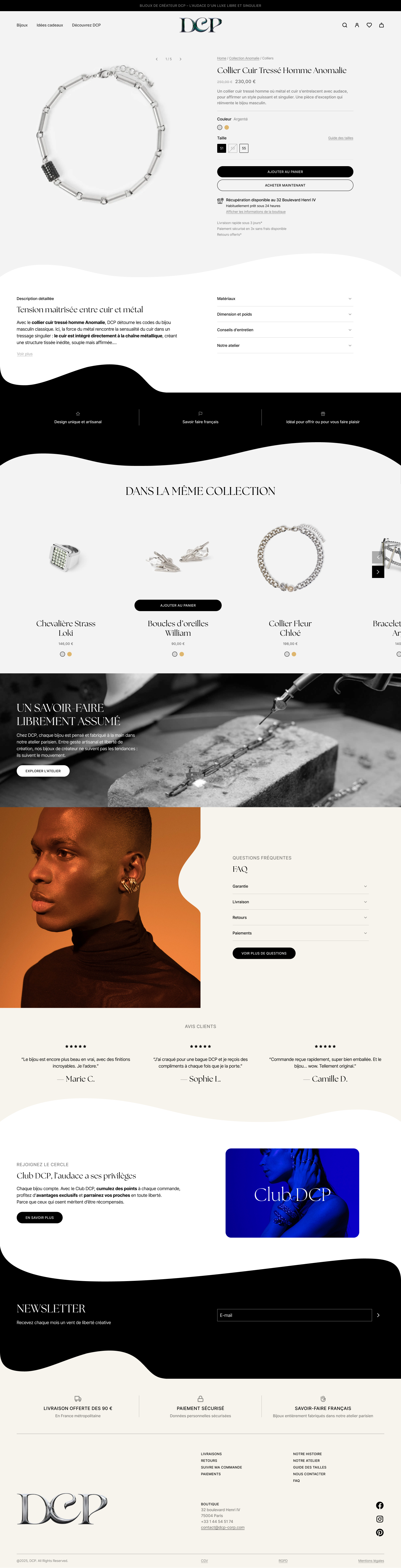 Illustration du projet Création du site e-commerce et branding pour DCP Paris