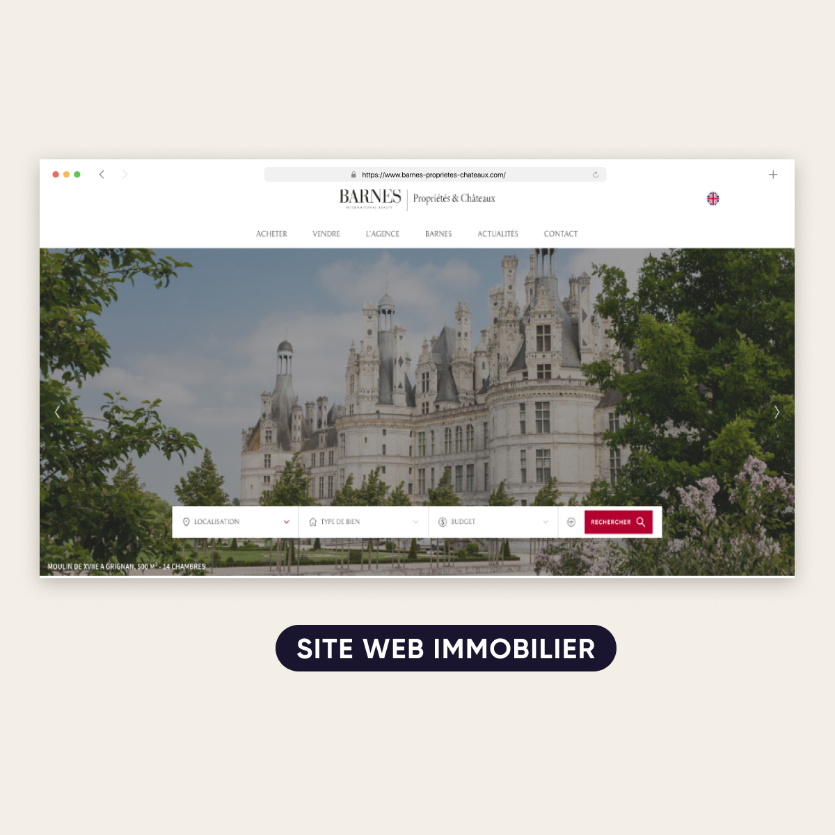 Illustration du projet Plateforme de vente et valorisation de propriétés et châteaux en France