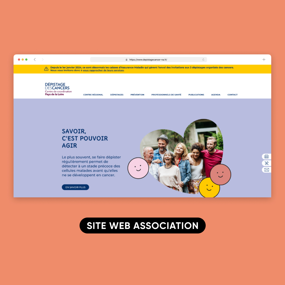 Illustration du projet Site internet d’information et de sensibilisation au dépistage des cancers - CRCDC Pays de la Loire