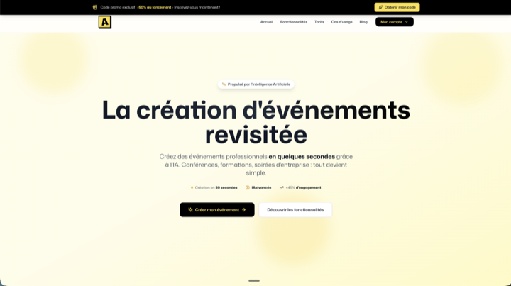 Illustration du projet Atendi – Plateforme de création d'événements par IA