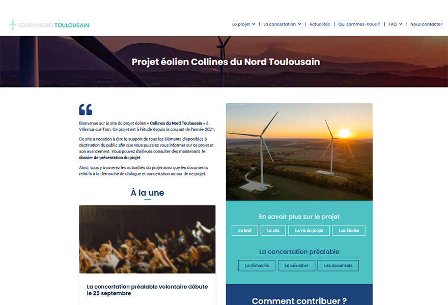 Illustration du projet Projet éolien Collines du Nord Toulousain
