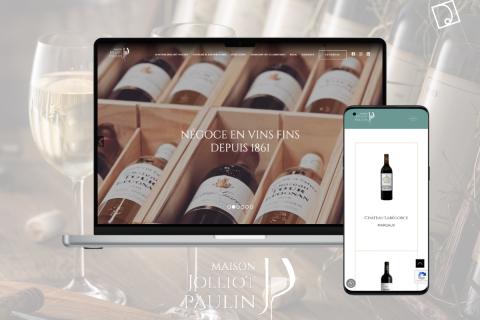 Illustration du projet Site vitrine WordPress pour Maison Jolliot Paulin : négoce en vin et location de gîtes d’exception