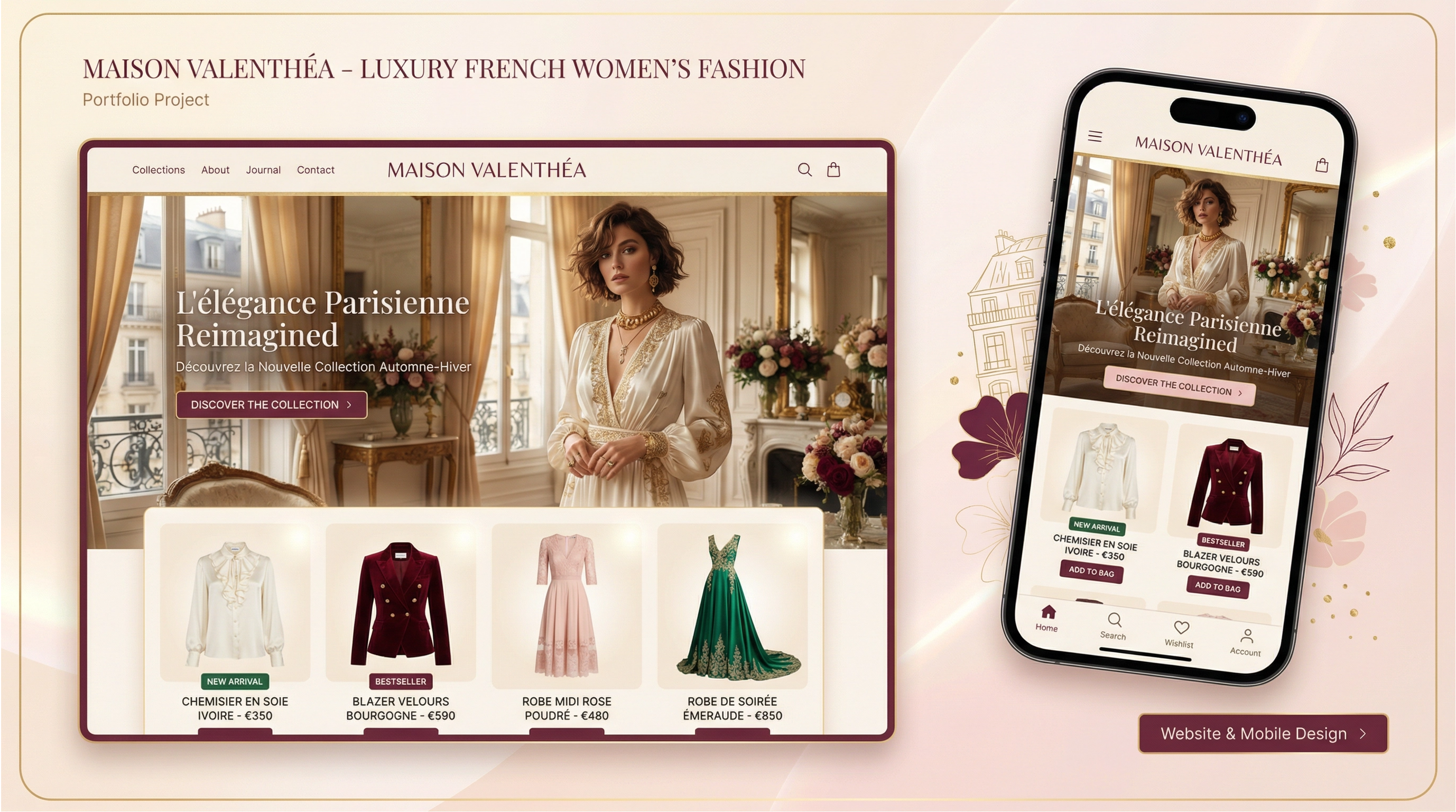 Illustration du projet Digitalisation et croissance e-commerce pour Maison Valenthéa