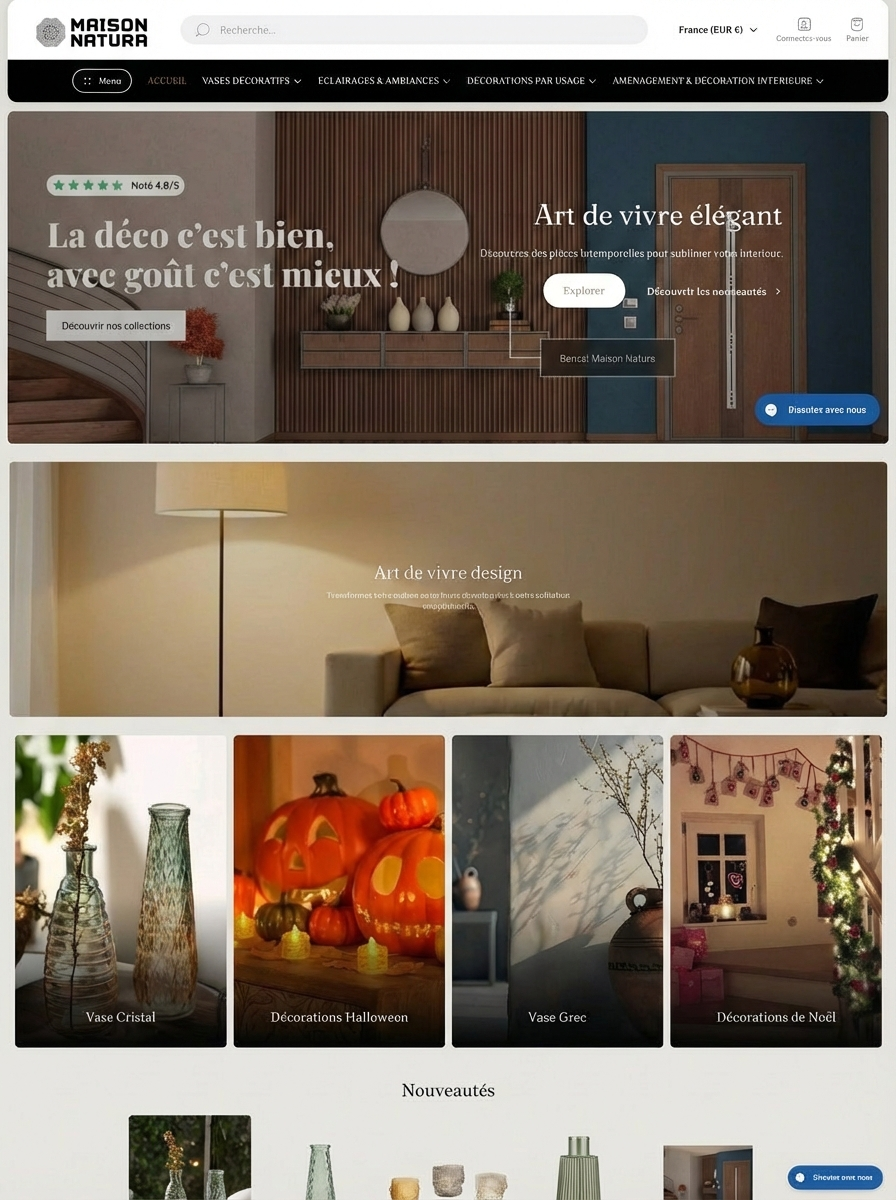 Illustration du projet Création du site e-commerce et stratégie digitale pour Maison Natura