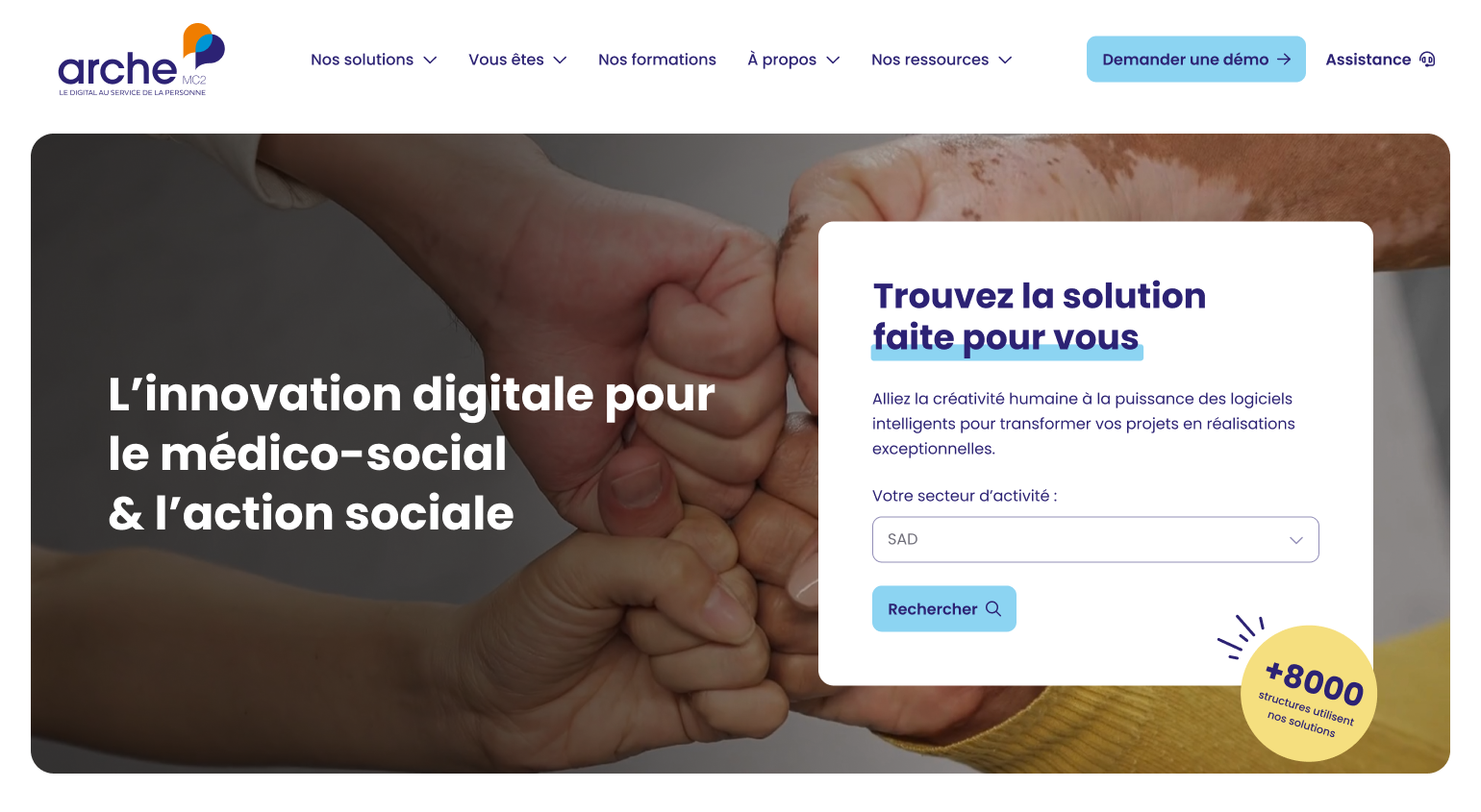 Illustration du projet Refonte du site internet unifié d'Arche MC2