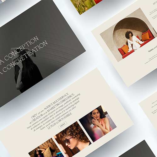 Illustration du projet OKEV Agency : site Webflow sur mesure avec portfolio, blog et landing pages