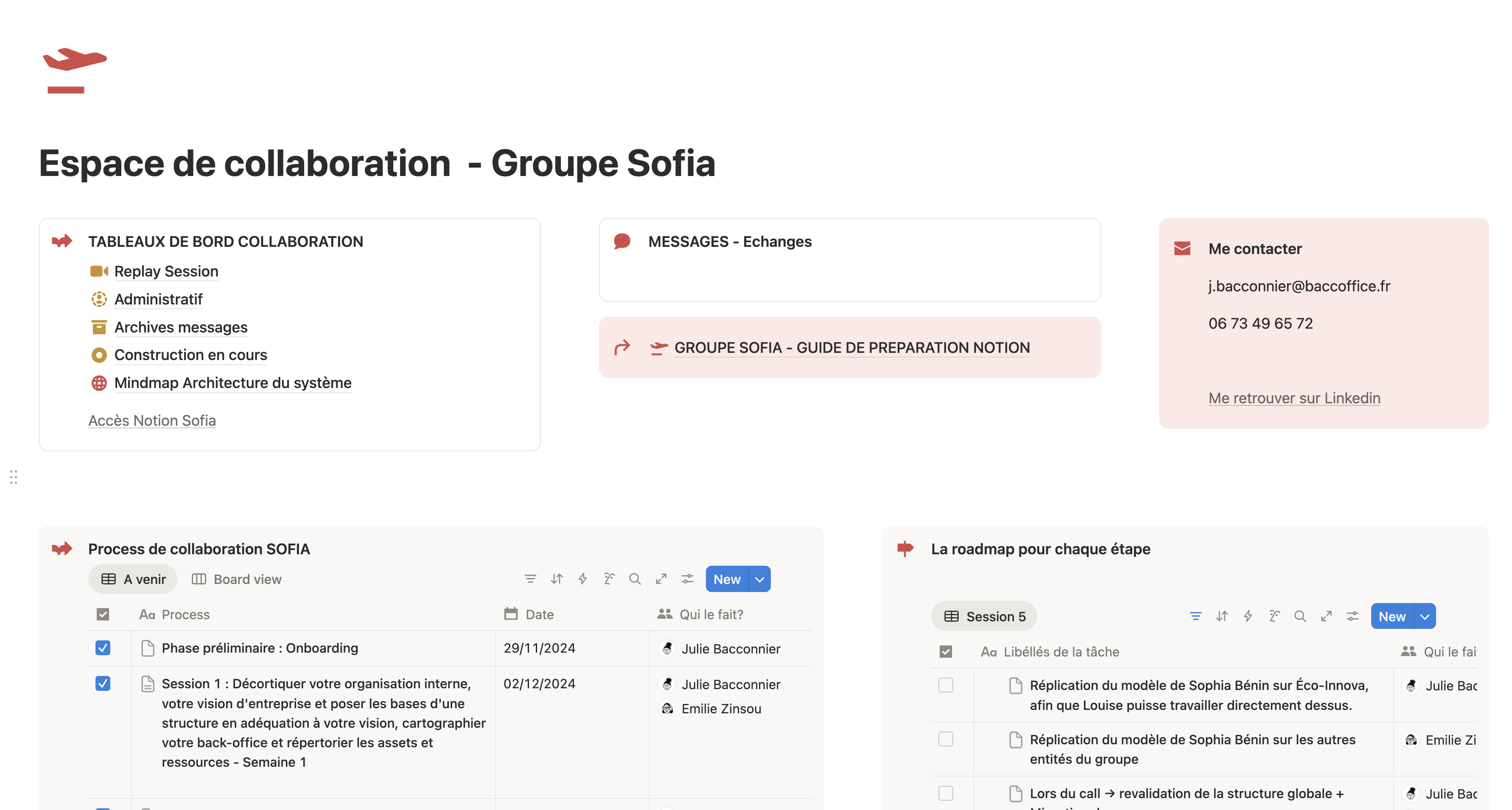 Illustration du projet Centralisation des 5 sociétés du fond d'investissement (60 collaborateurs au total) sur un seul dashboard Notion