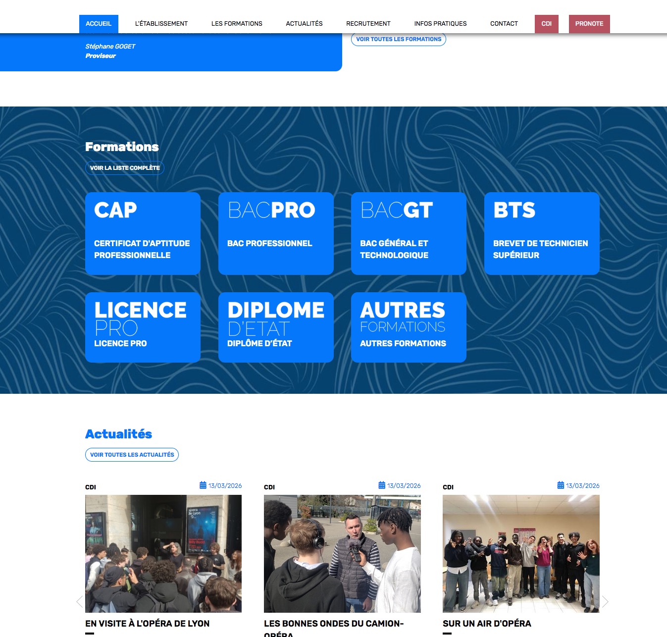 Illustration du projet Refonte du site web du Lycée Les Catalins