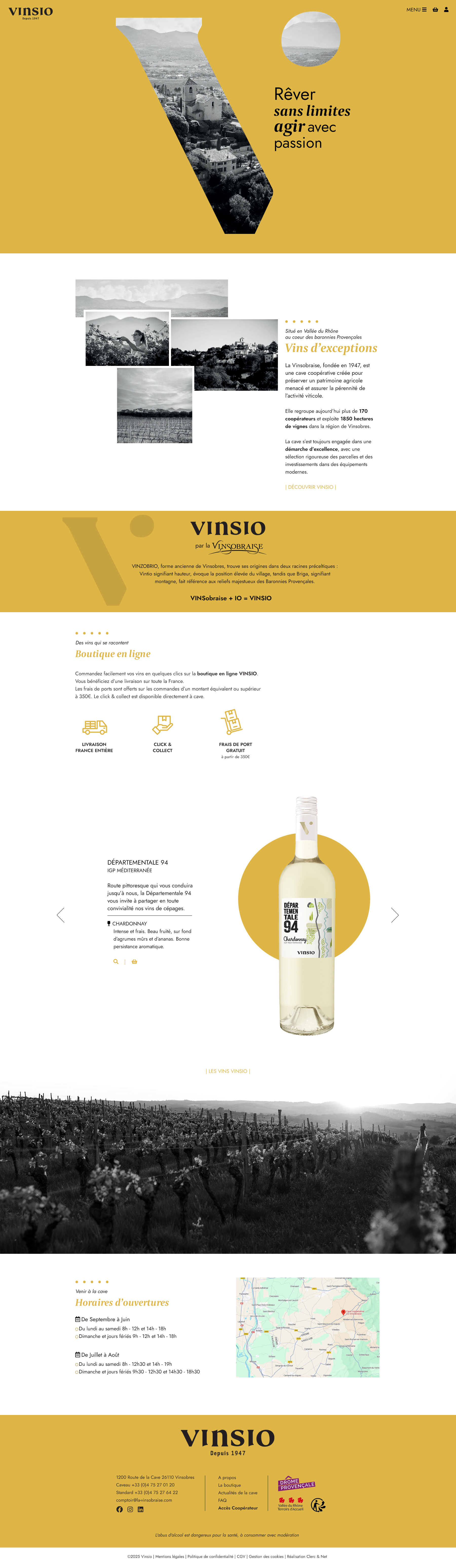 Illustration du projet Boutique en ligne et site vitrine pour la cave coopérative Vinsio