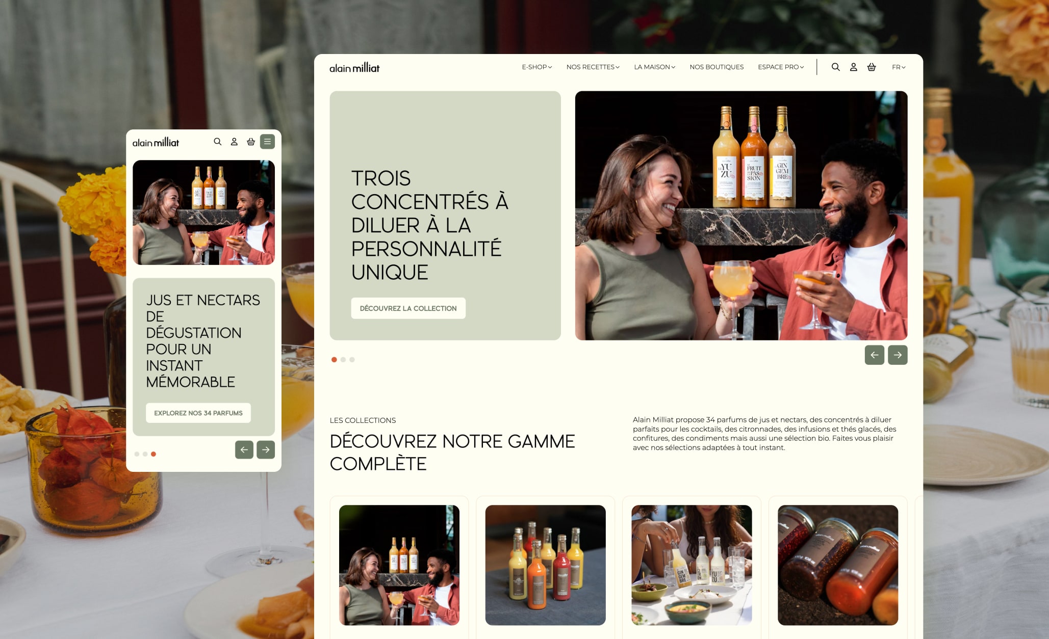 Illustration du projet Refonte Shopify pour Alain Milliat (E-commerce B2C)