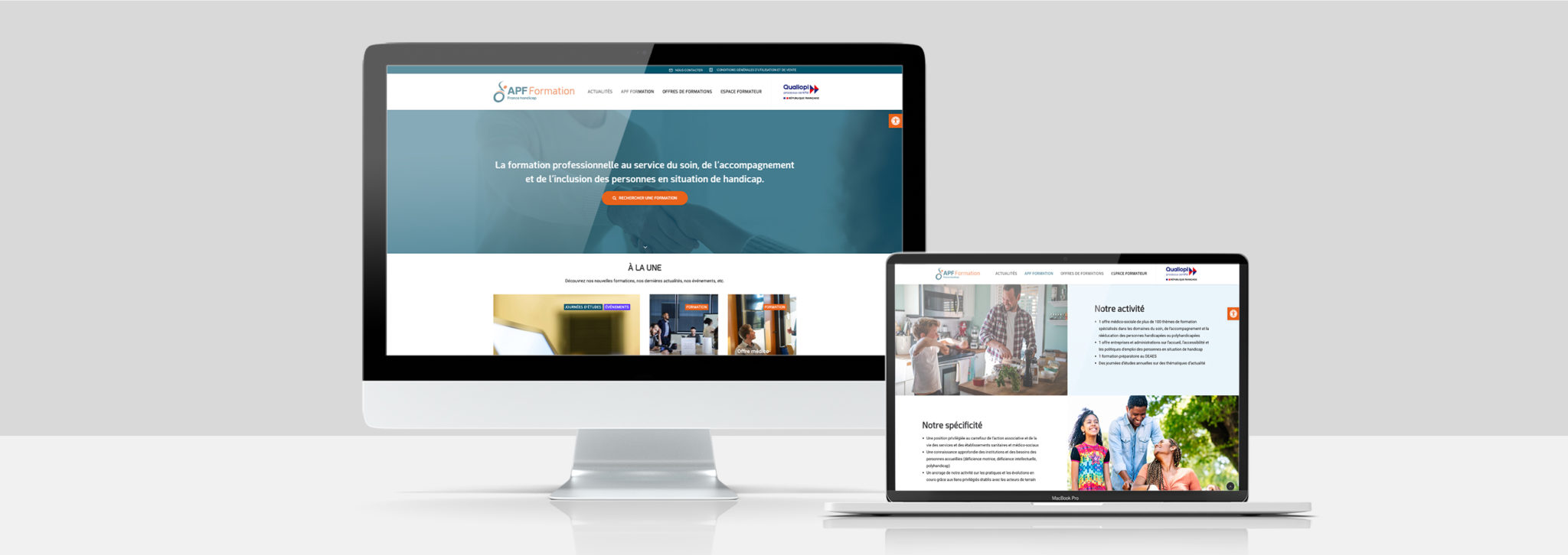 Illustration du projet Association APF France handicap - Plateforme de Formations WordPress