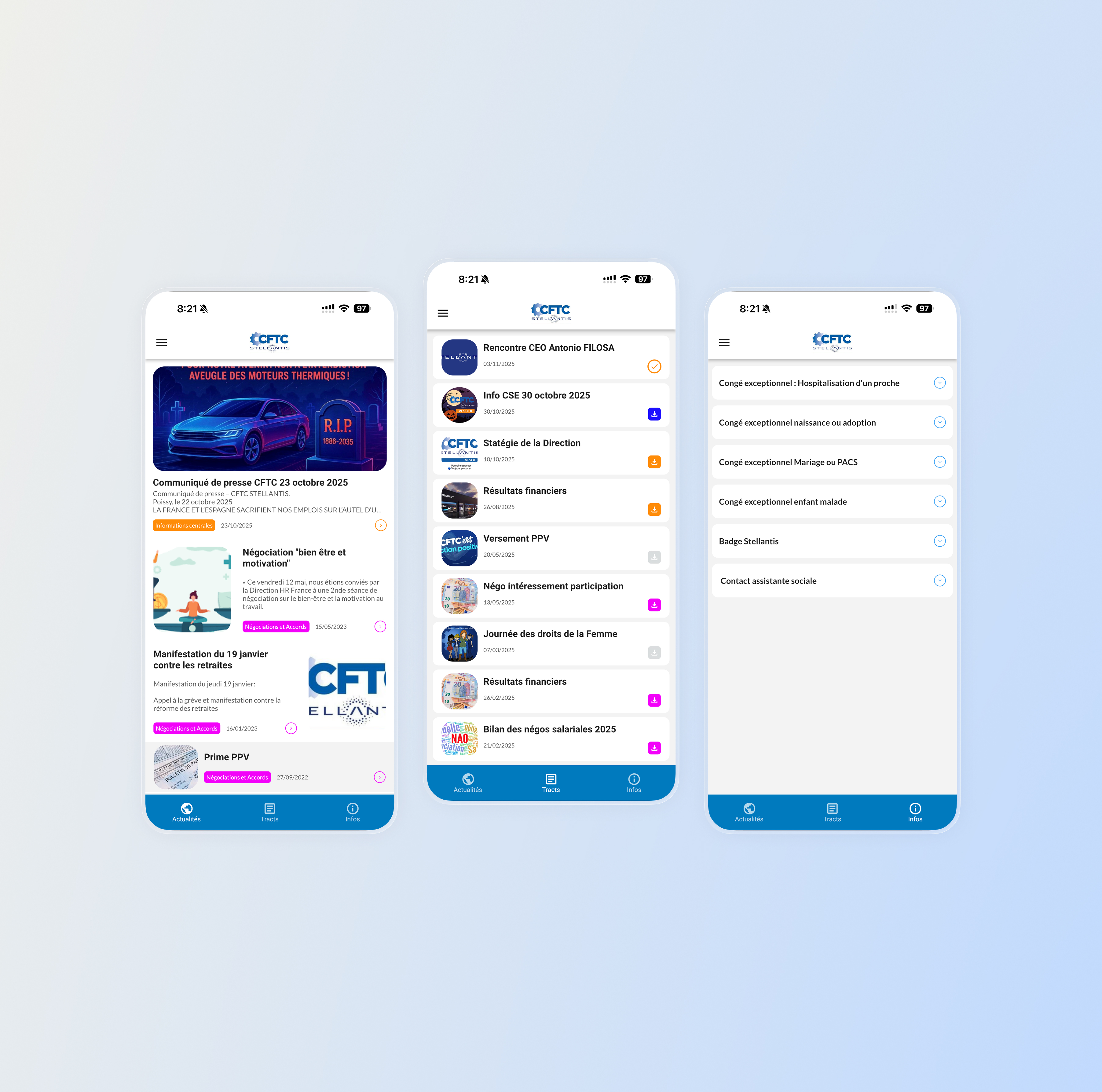 Illustration du projet Application mobile CFTC Stellantis