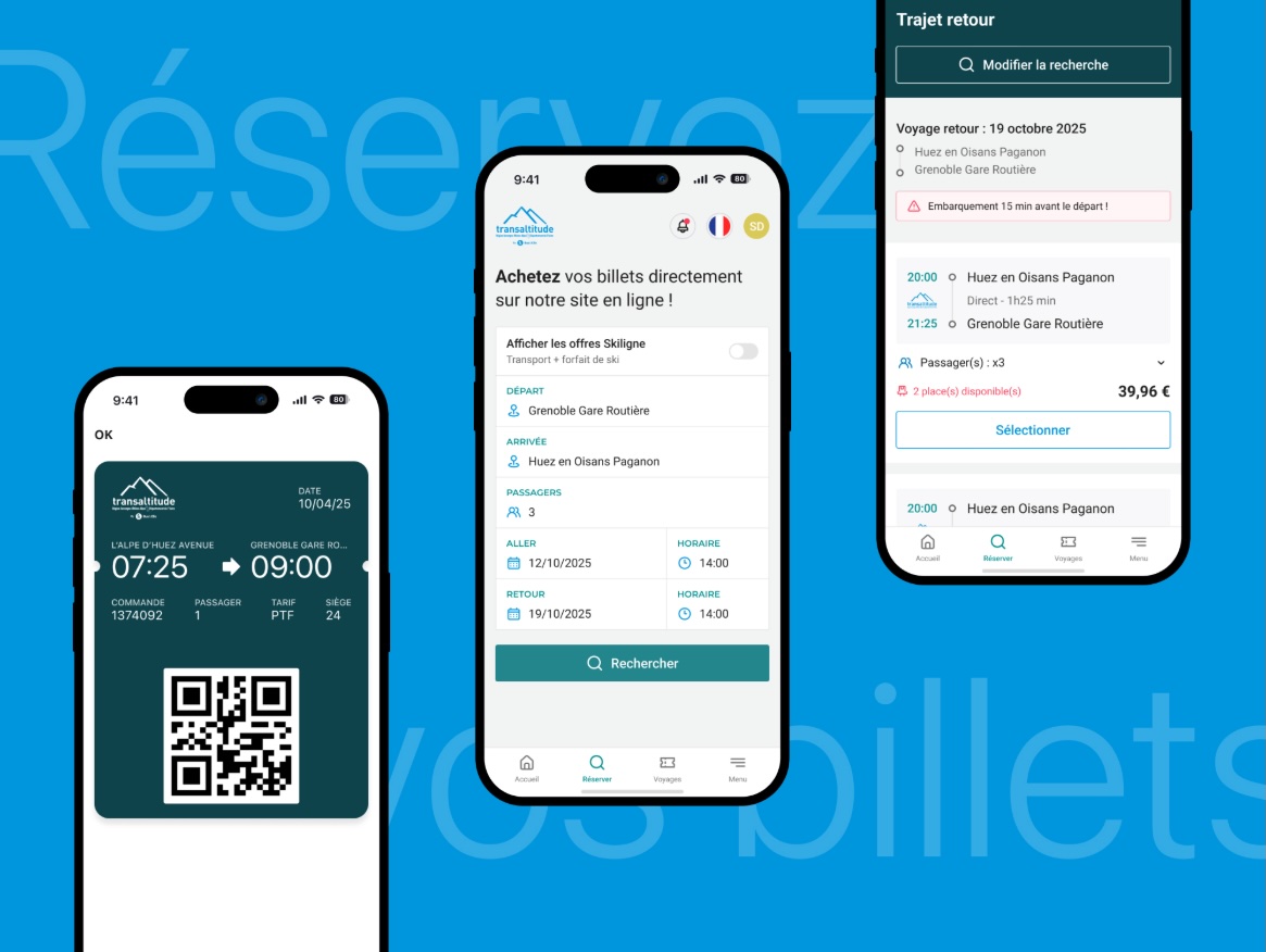 Illustration du projet Conception et la réalisation de l’application mobile Transaltitude by Bus & Clic