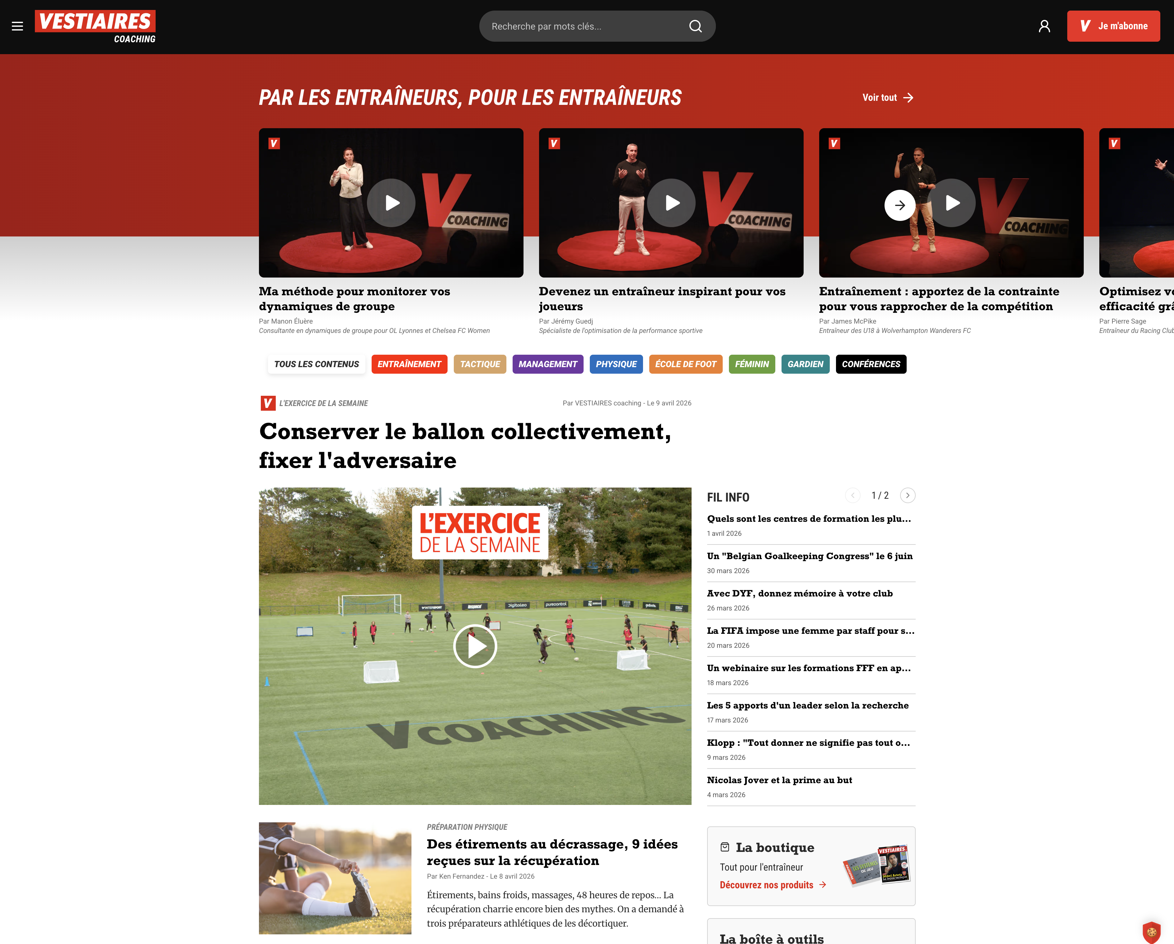 Illustration du projet Création du journal en ligne de Vestiaires Coaching