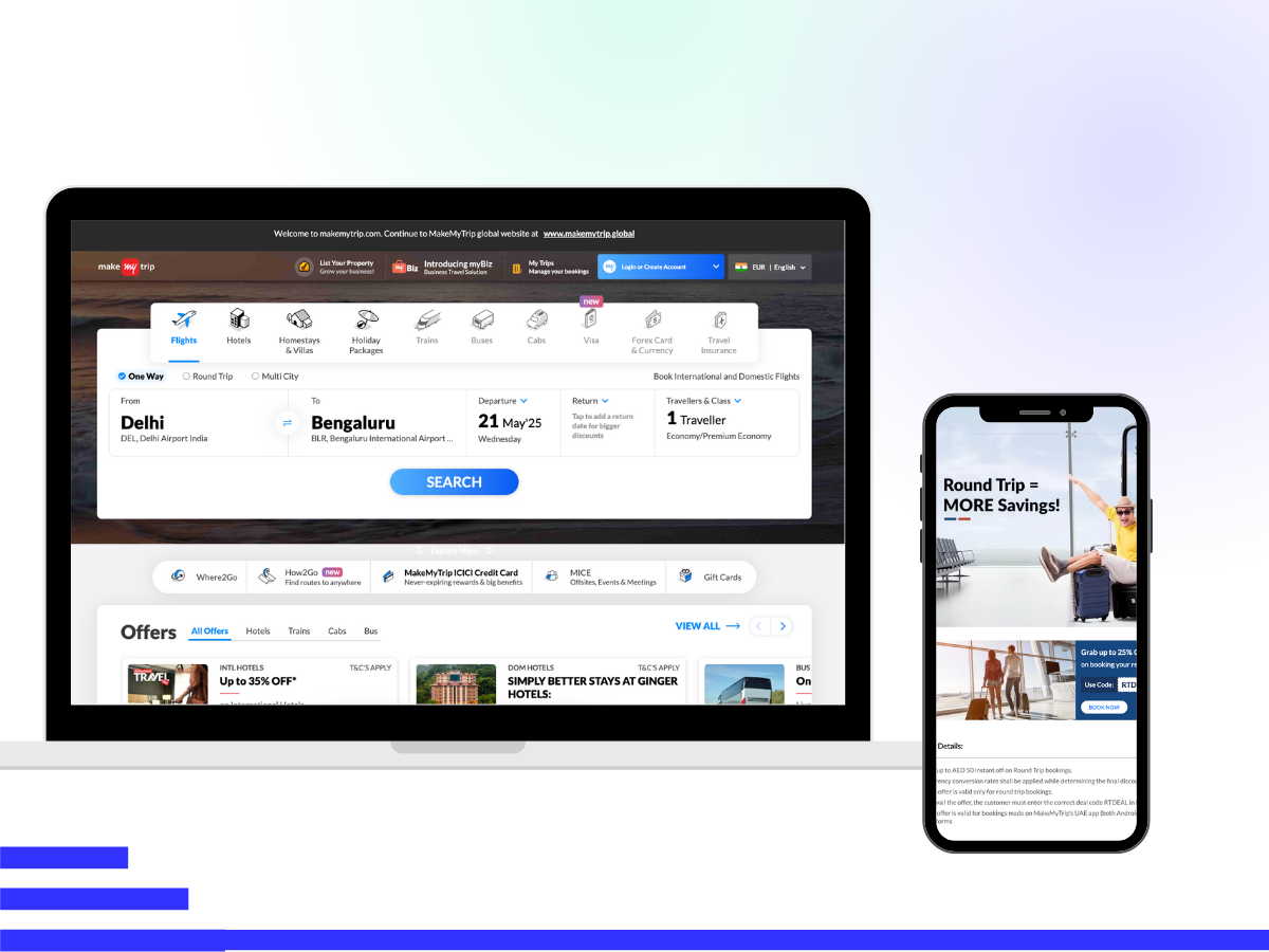 Illustration du projet Stratégie d'acquisition digitale pour MakeMyTrip