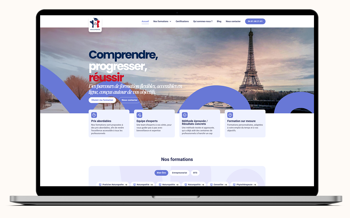 Illustration du projet Création de site internet pour Educafrance