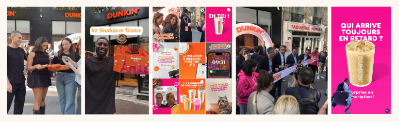 Illustration du projet Lancement 360 de Dunkin’ en France – création de la hype et installation de la marque auprès des 18-35 ans