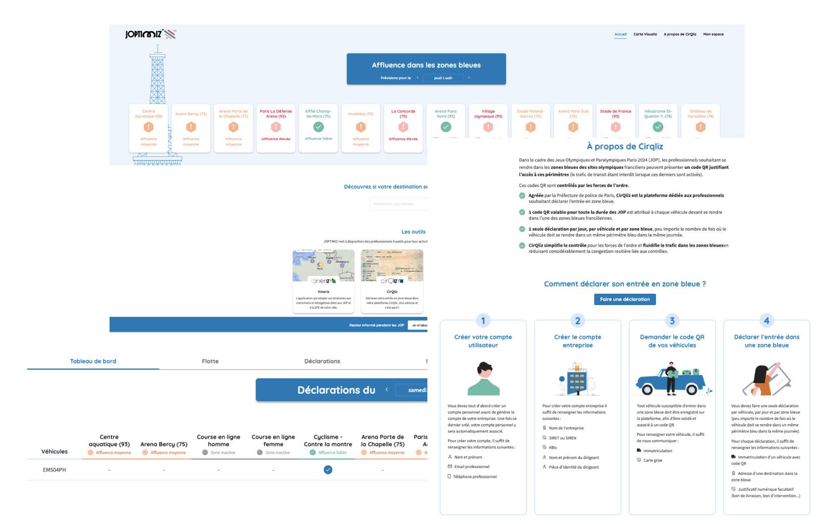 Illustration du projet JOP Paris 2024 - plateforme web de gestion des accès aux zones réglementées pour les professionnels.
