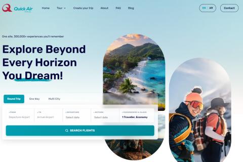 Illustration du projet Site internet pour l'agence de tourisme Quick Air